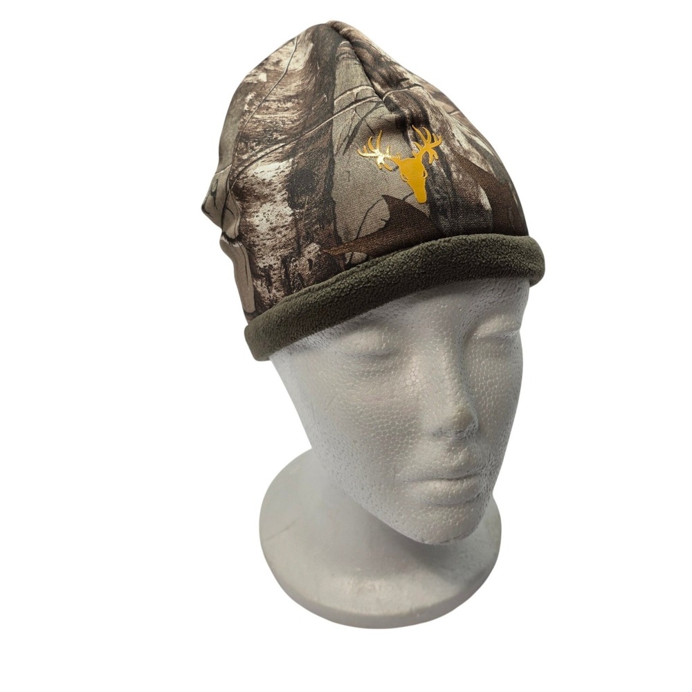 Hot Shot Youth Realtree Xtra Camo Fleece Lined Beanie Hunting Hat Deer Skull
